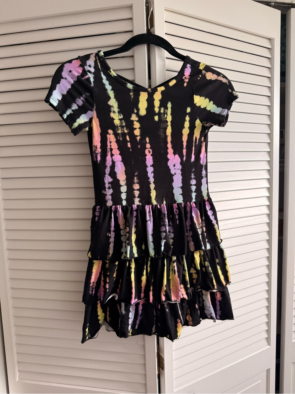 Pixie Lane size 8 black tie dye splatter dress
